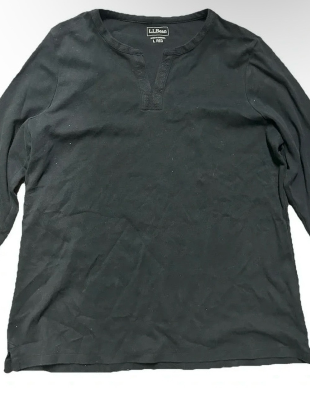 Women’s LL Bean Black 3/4 Sleeve Shirt Size Large